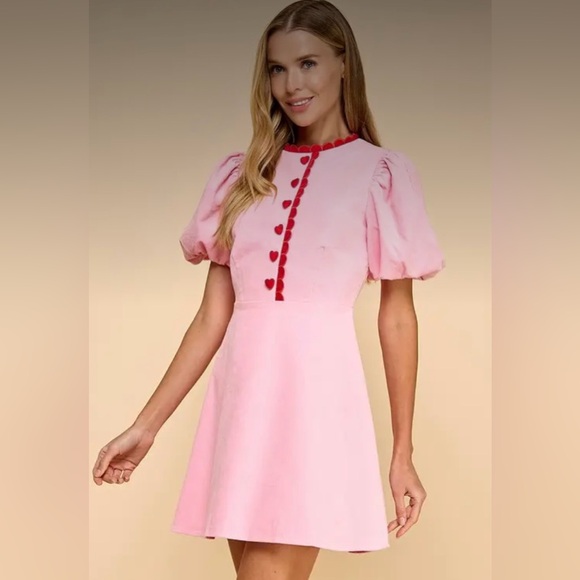 Pink Corduroy Fit and Flare Dress - Picture 4 of 5